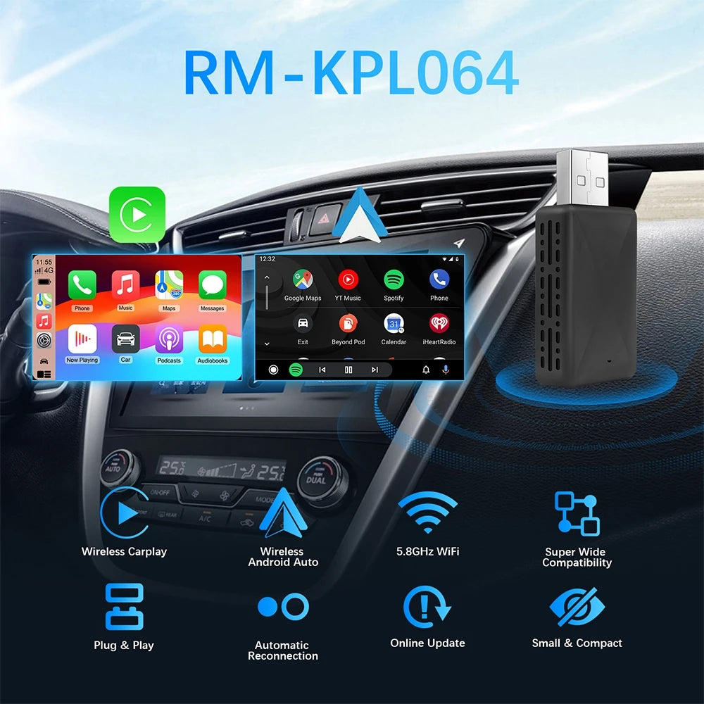 CarPlay Adapter 2in1 Wireless 5G WiFi 2025