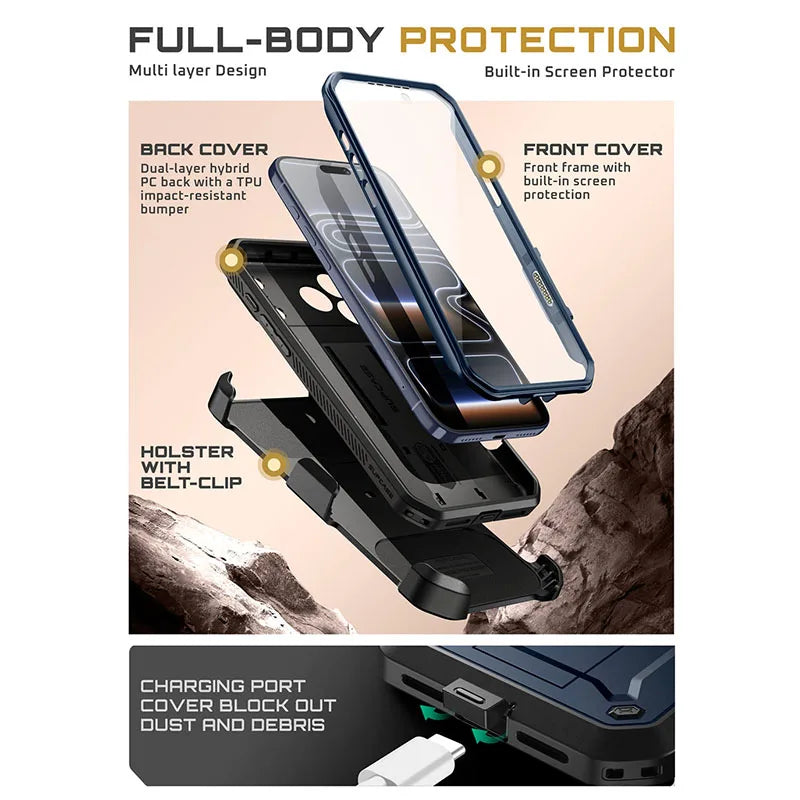 Rugged full-body case for iPhone 17 Pro Max