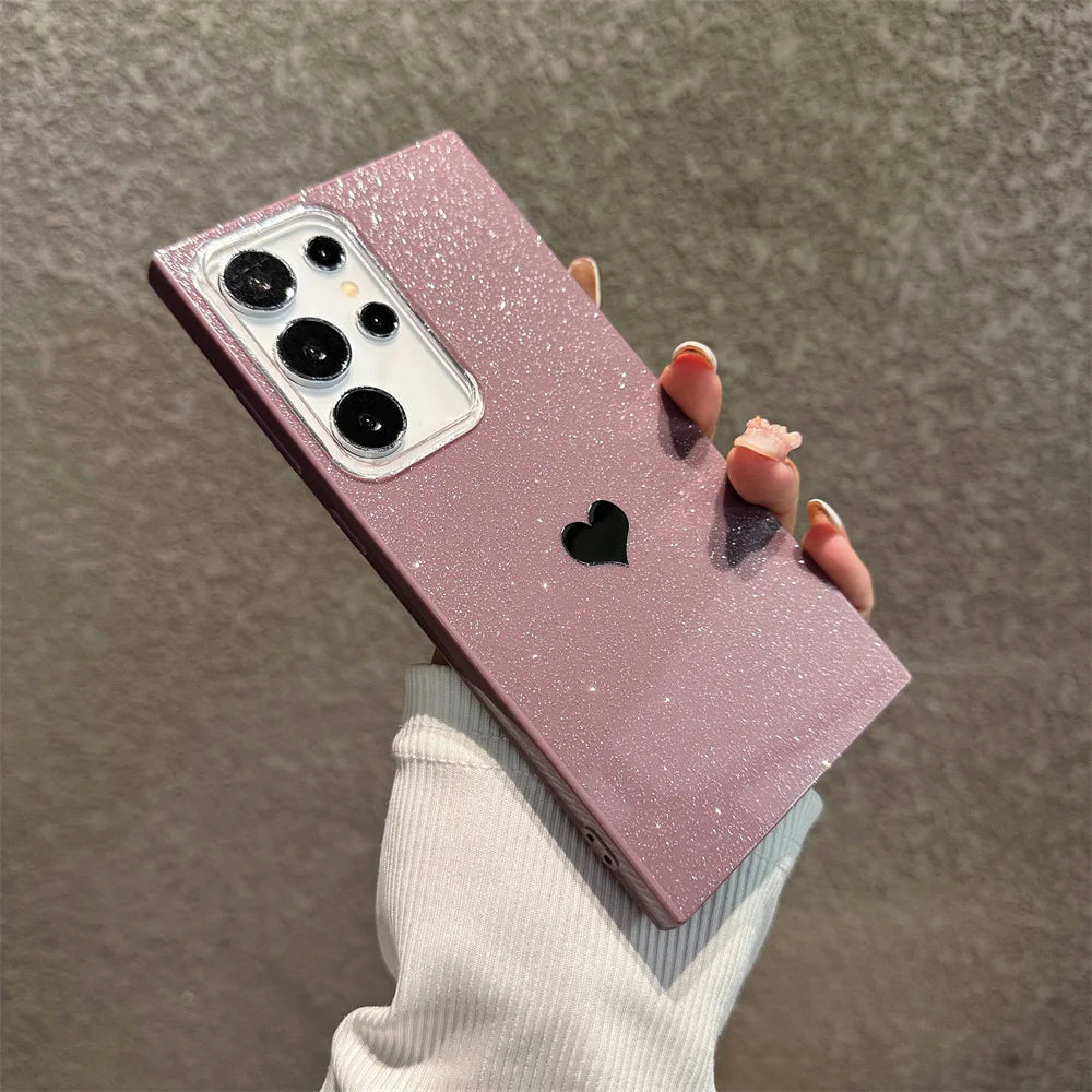Glitzer Herz Hülle für Samsung Galaxy S25 S24 S23