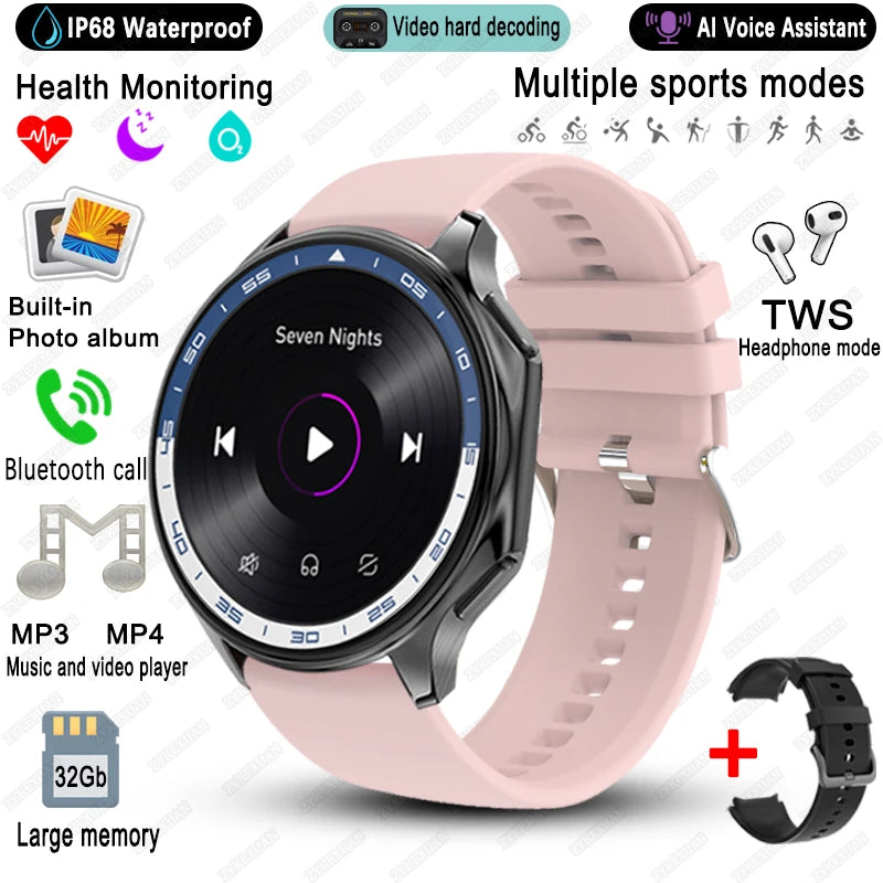 Elegante Smartwatch 2025 mit Video & Fitnessfunktionen