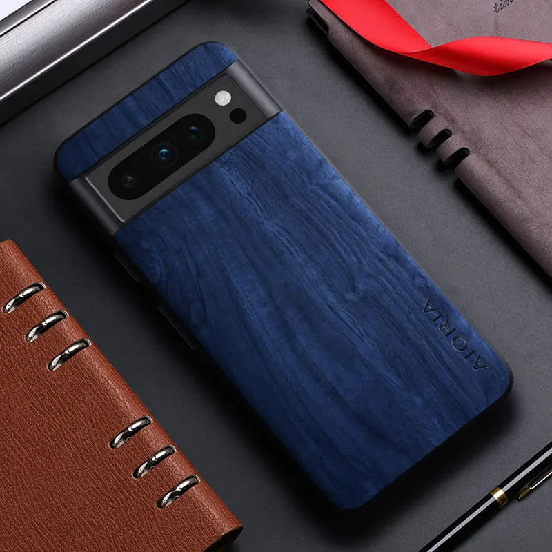 Bamboo Wood PU Leather Case for Pixel 8 Pro