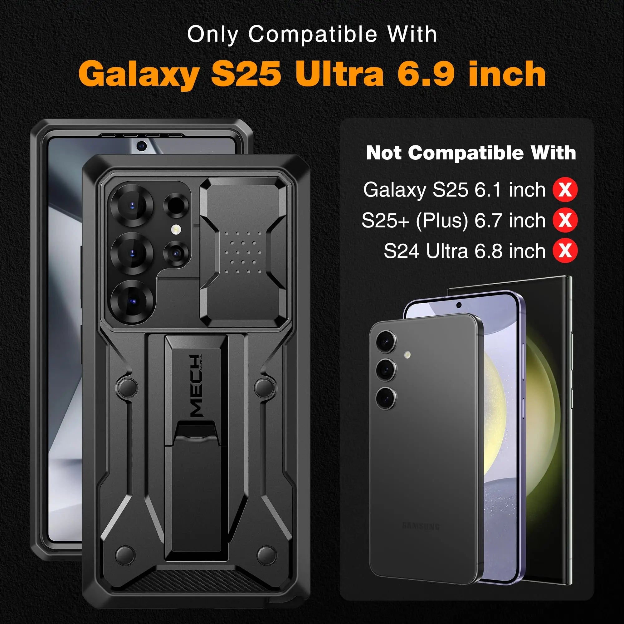 Robust protective case with stand for Galaxy S25 Ultra