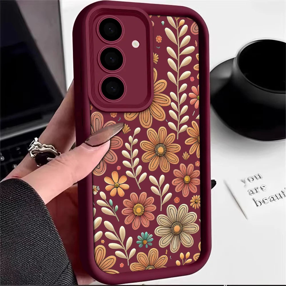 Leaf Pattern Silicone Case for Samsung Galaxy Models