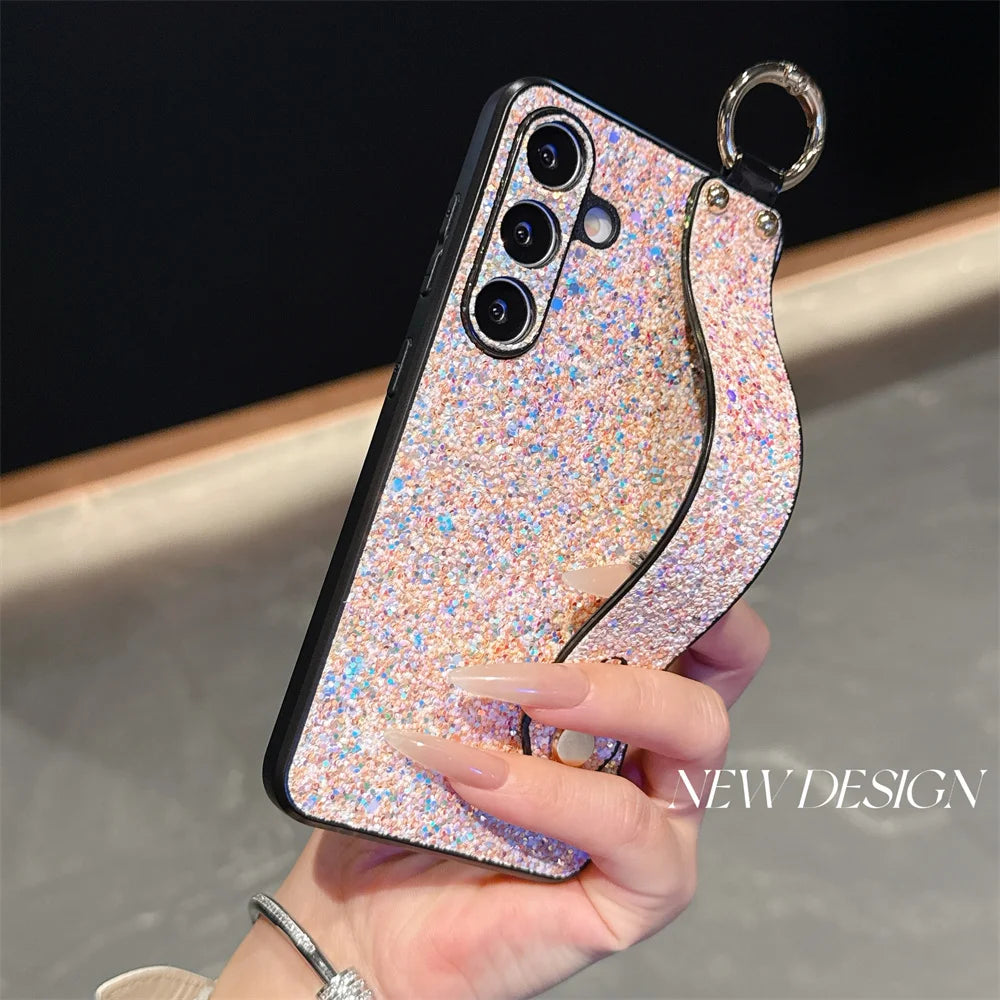 Glitzer Diamant Armband Hülle für Galaxy S25 Ultra