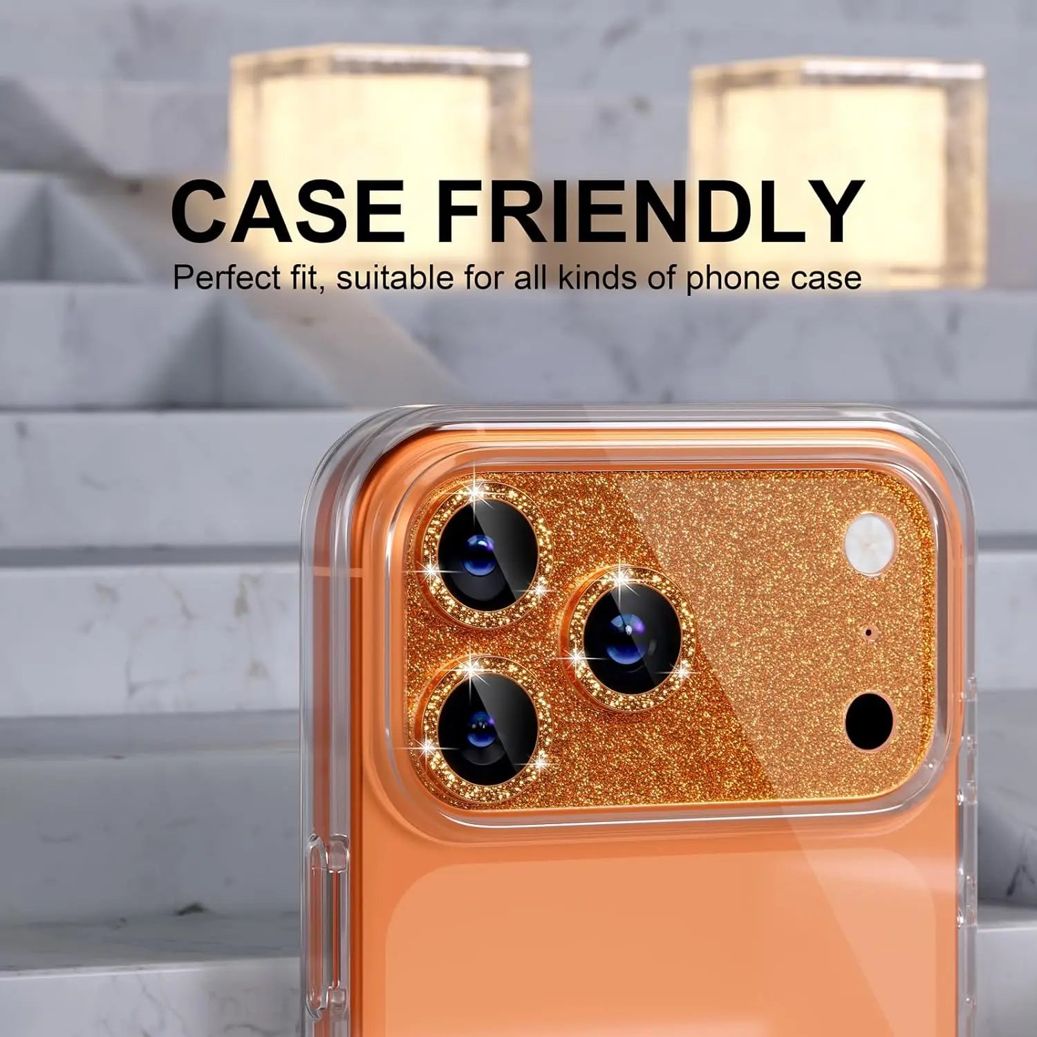 Glitzer Kamera Schutzring für iPhone 17 Pro Max