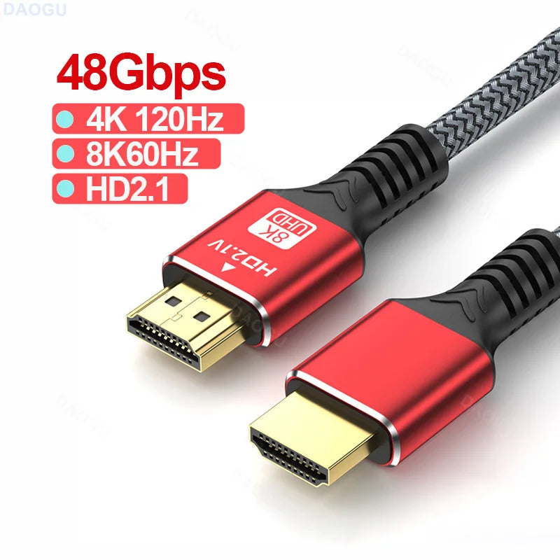 48Gbps HDMI 2.1 Kabel 8K 60Hz 4K 120Hz HDR 3D 1-5m