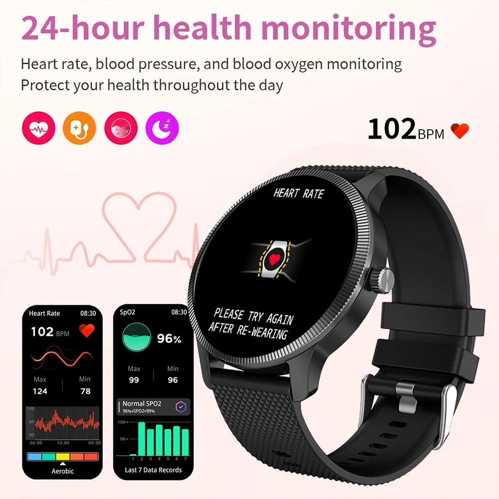 AMOLED Smartwatch Herren 1,3 Zoll Gesundheitstracker