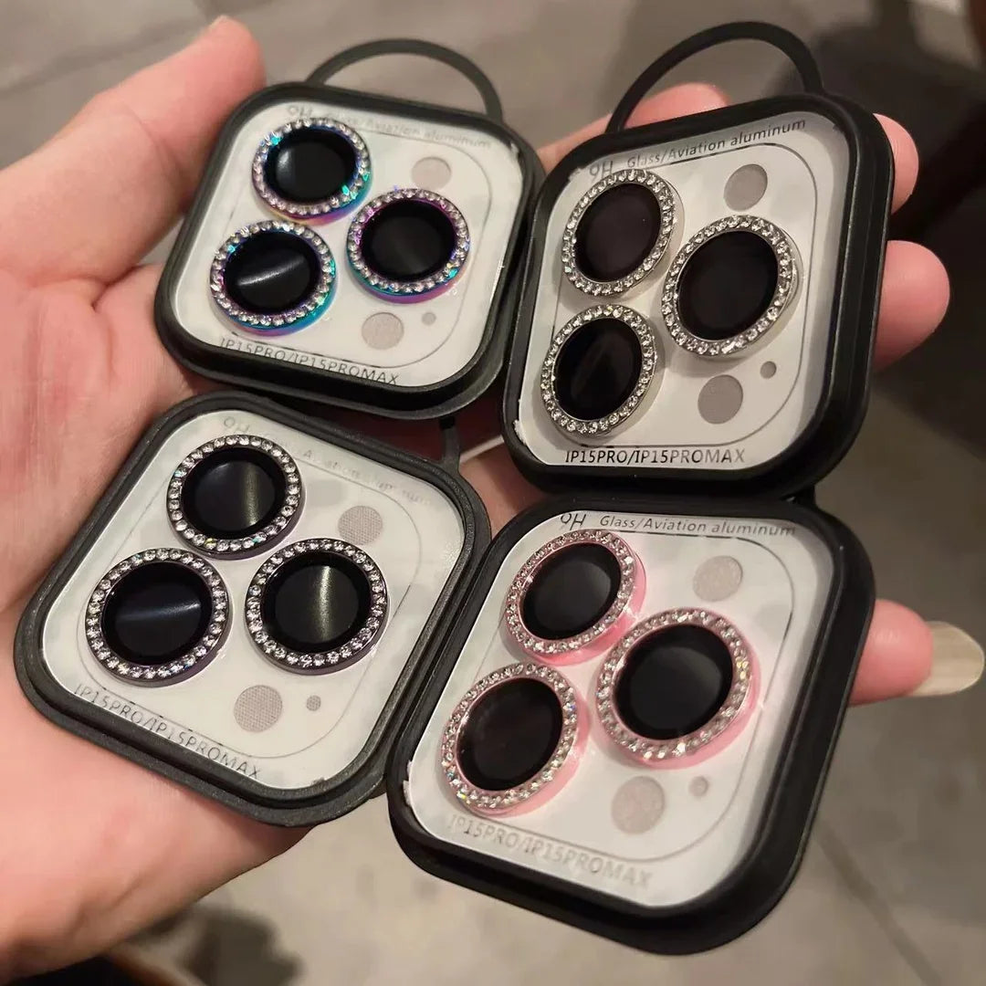 Diamant Kameraobjektiv-Schutz für iPhone 12–16 Pro Max