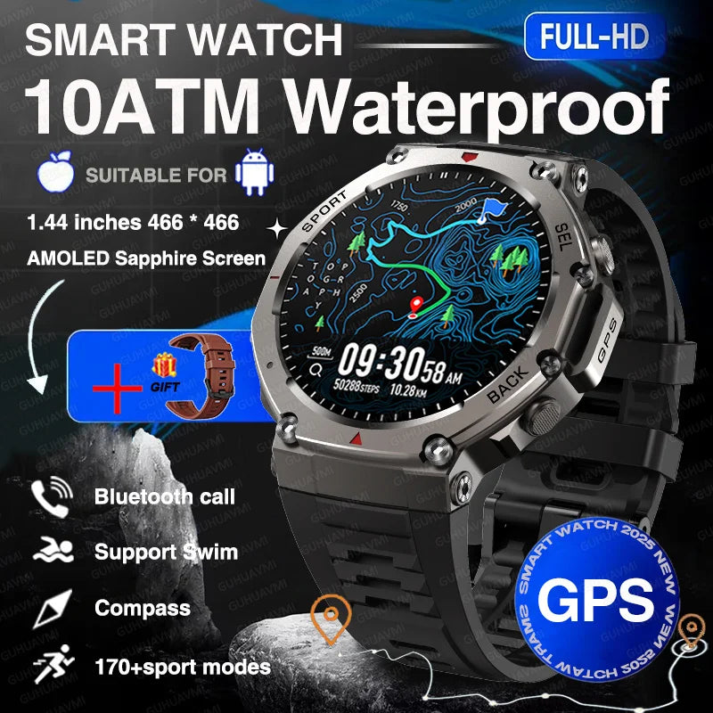 Taktische GPS Smartwatch mit Höhenmesser & Kompass