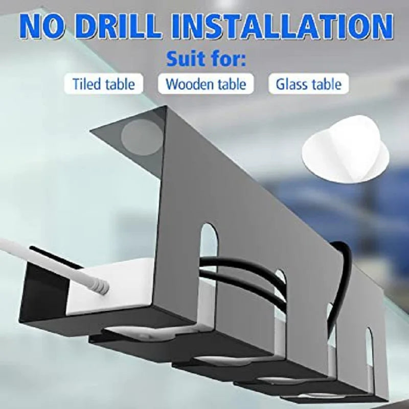 Kabelmanagement-Tablett aus Kohlenstoffstahl für Schreibtisch
