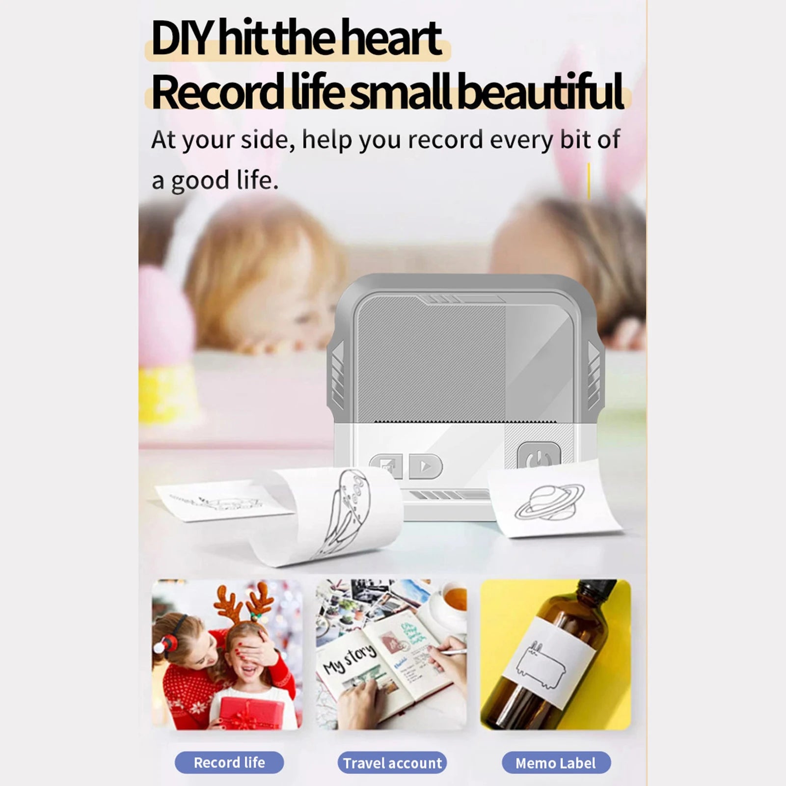 Mobiler Mini-Thermodrucker mit Bluetooth & Etiketten