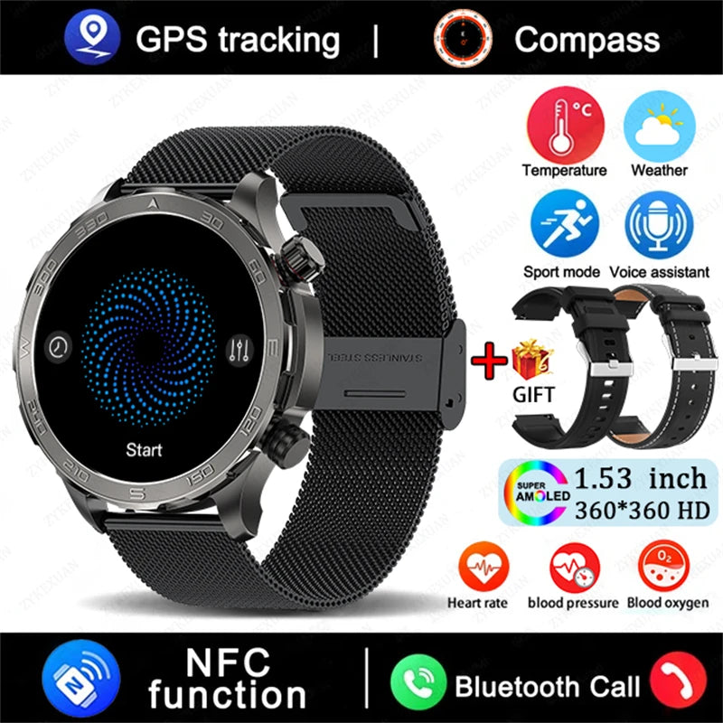 Sport Smartwatch 2025 mit GPS, NFC & AMOLED Display