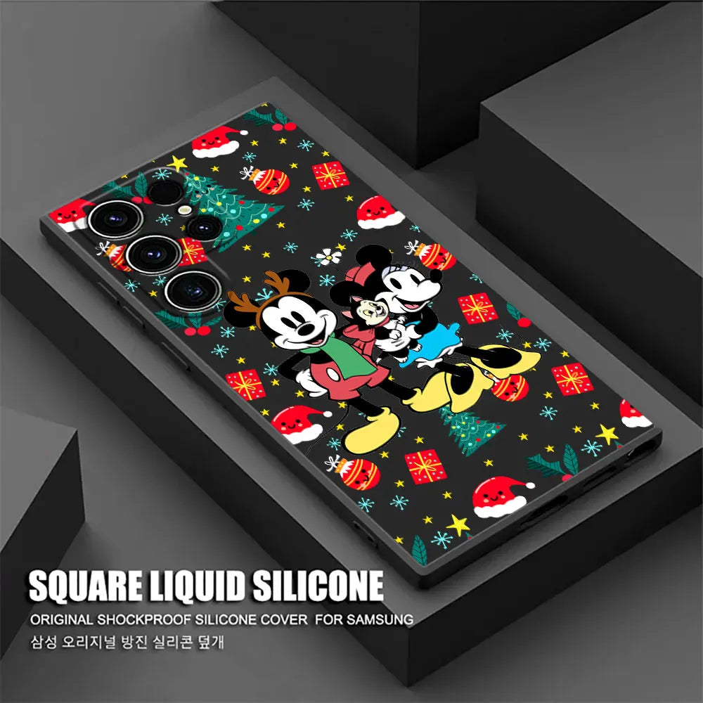 Weihnachts-Minnie-Mickey Hülle für Samsung S25