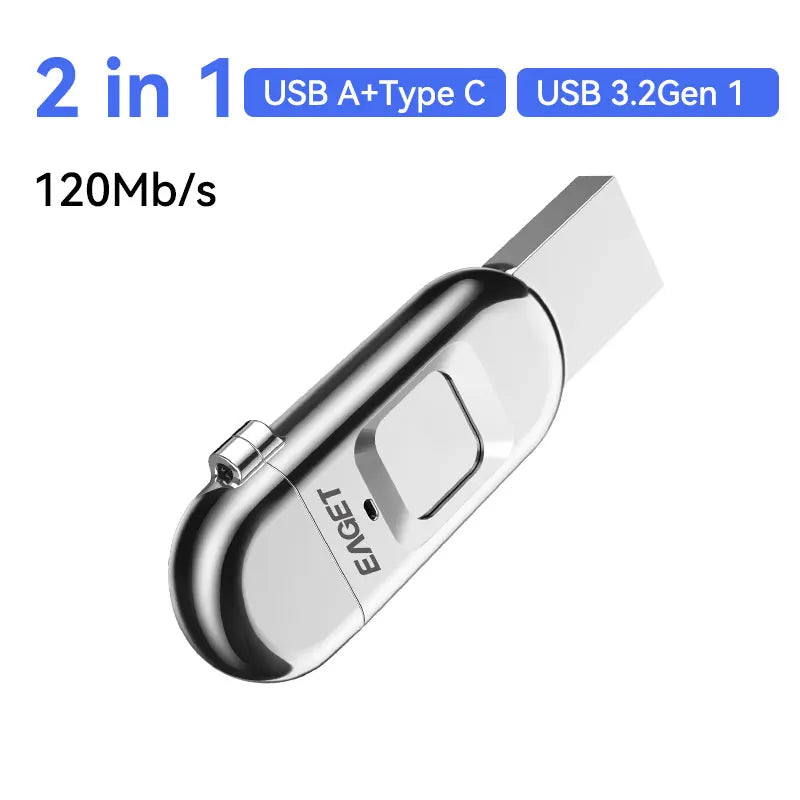 Sicheres USB-Stick Fingerabdruck 2-in-1 256GB Speicher