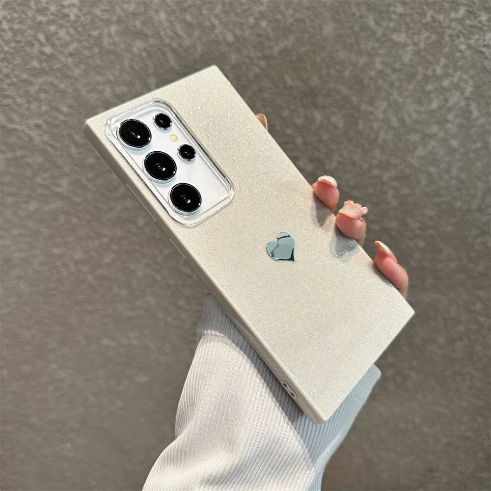 Glitter Heart Case for Samsung Galaxy S25 S24 S23