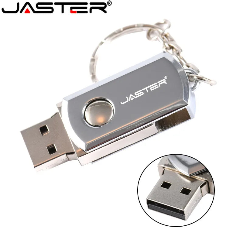 JASTER USB-Stick Metall drehbar mit Schlüsselring