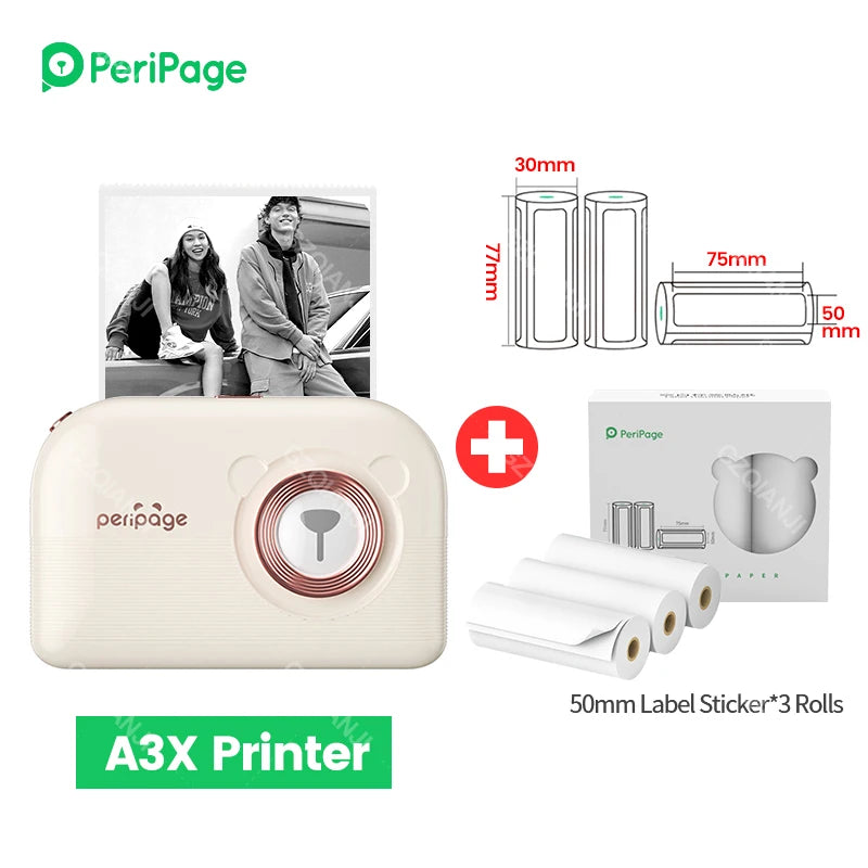 PeriPage A3X Mobiler Thermodrucker für Fotos & Etiketten