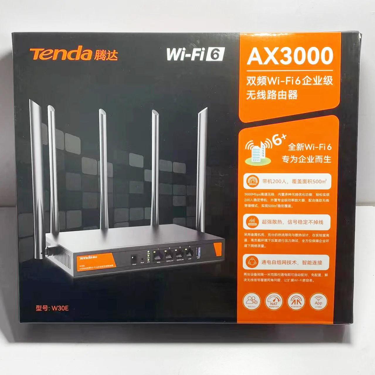 Tenda W30E AX3000 WiFi6 Router Büro