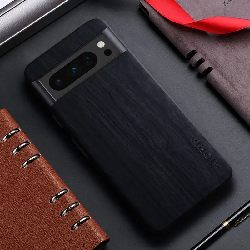 Bamboo Wood PU Leather Case for Pixel 8 Pro