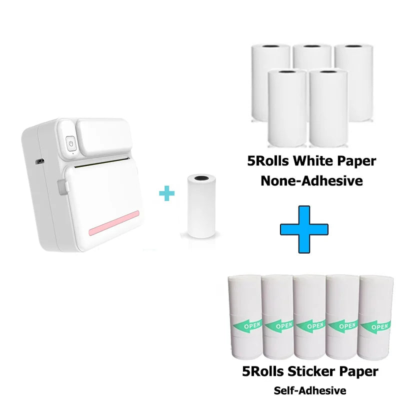 Mobiler Mini Thermodrucker C19 für Fotos & Etiketten