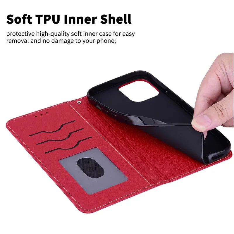 Leder Klapphülle für Redmi 13C