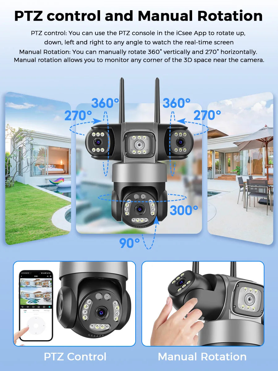 6K 12MP WiFi IP Kamera Outdoor mit AI Menschenerkennung