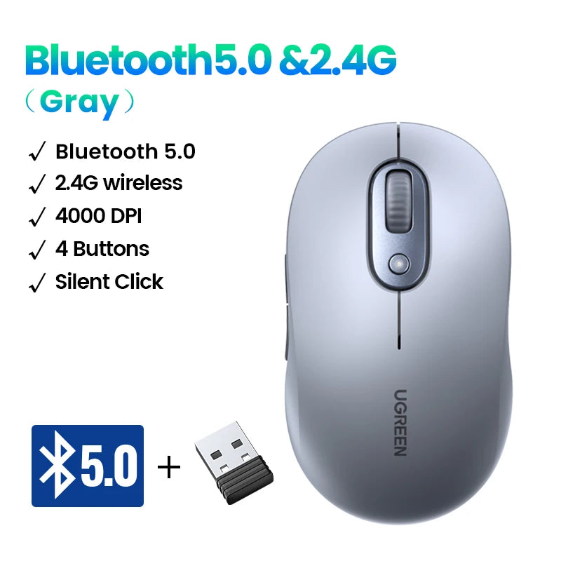 Ergonomische kabellose Bluetooth 2,4G Maus leise
