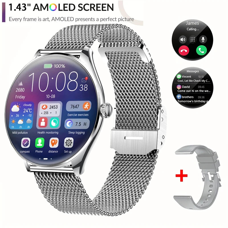 Ultra dünne Smartwatch 1,43" AMOLED HD Display