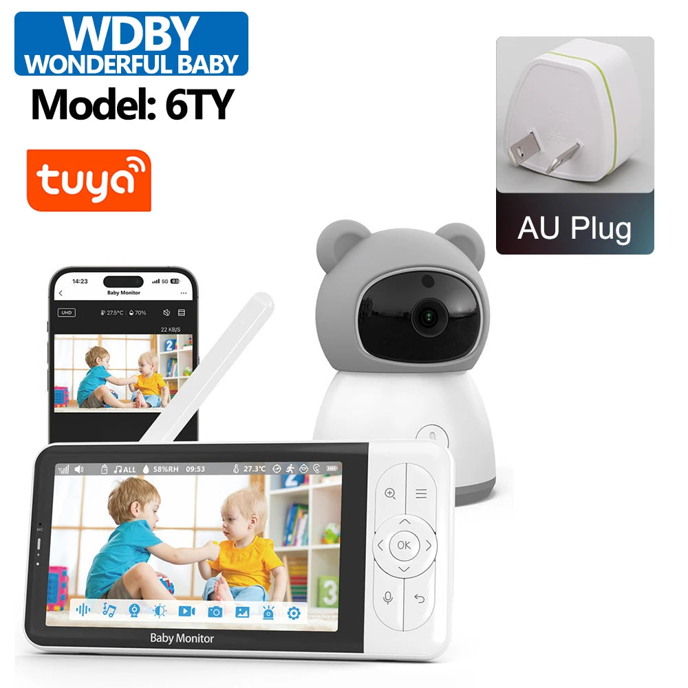 1080P baby monitor with 5-inch display and temperature