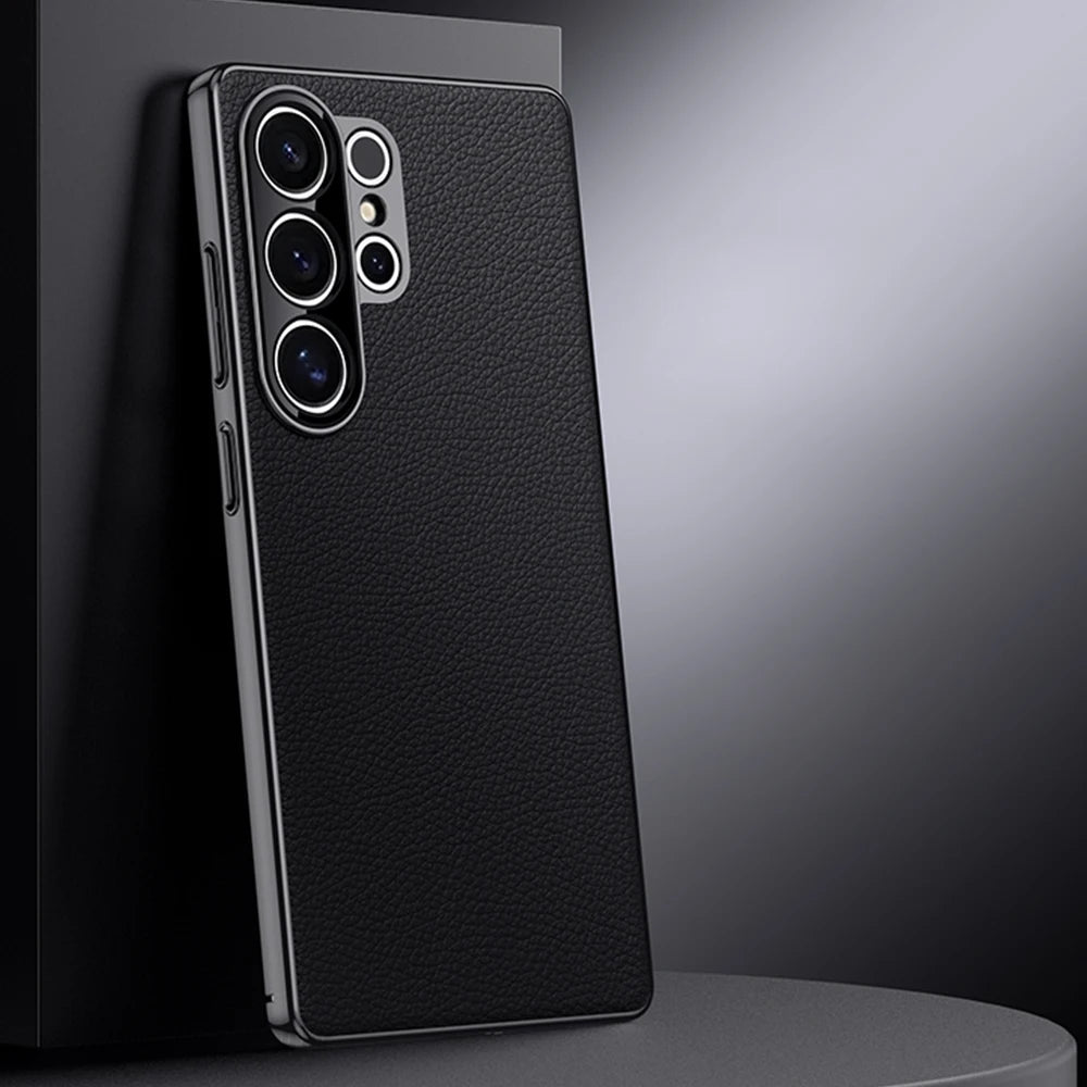 Luxuriöse Lederhülle für Samsung S25 Ultra Plus