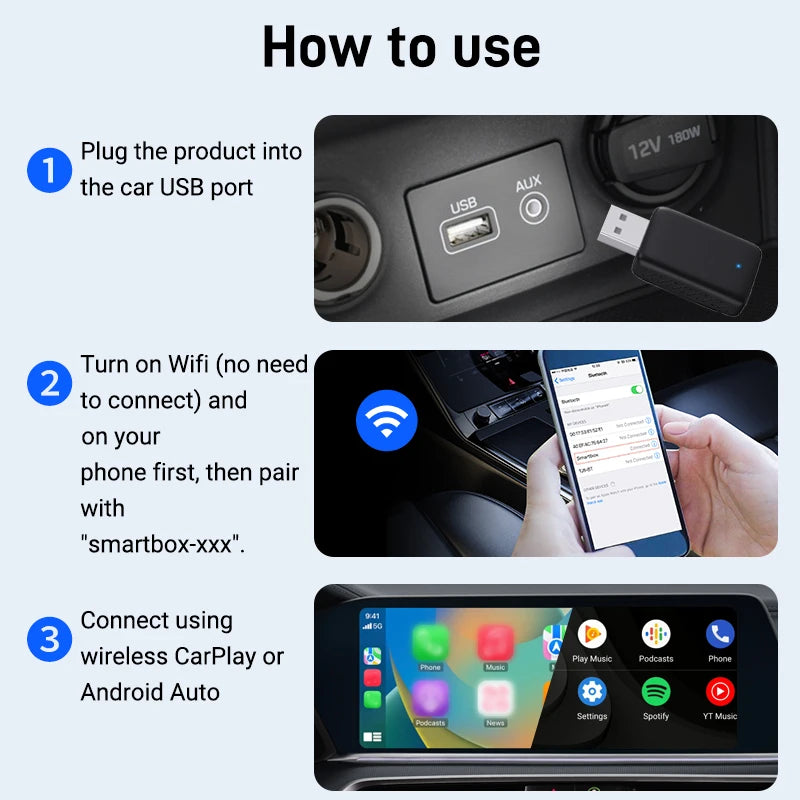 Neuer 2in1 Kabel zu Wireless CarPlay Adapter