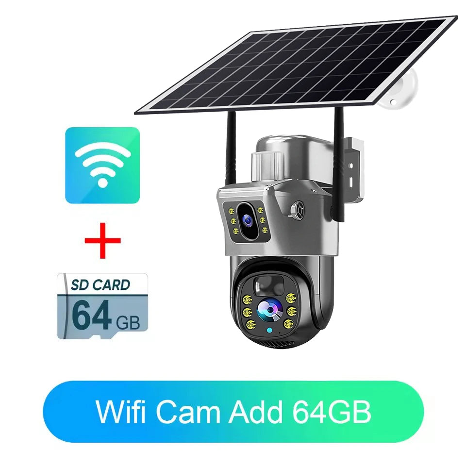 WiFi Dual-Lens Camera 4G Solar Night Vision Outdoor
