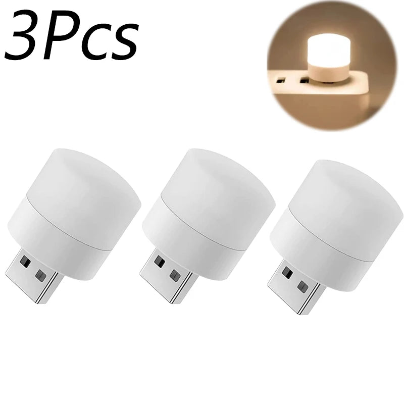 Mini USB LED Nachtlicht warmweiß 1–10 Stk.