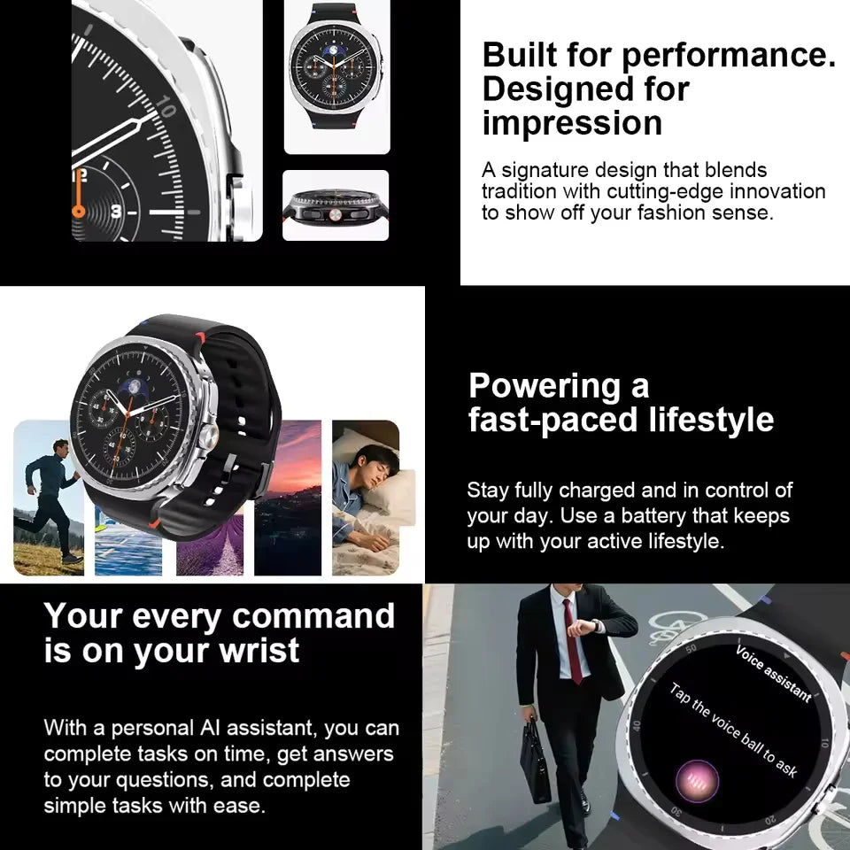 Elegante Uhr 8 Smartwatch 1,43" AMOLED GPS NFC 2025