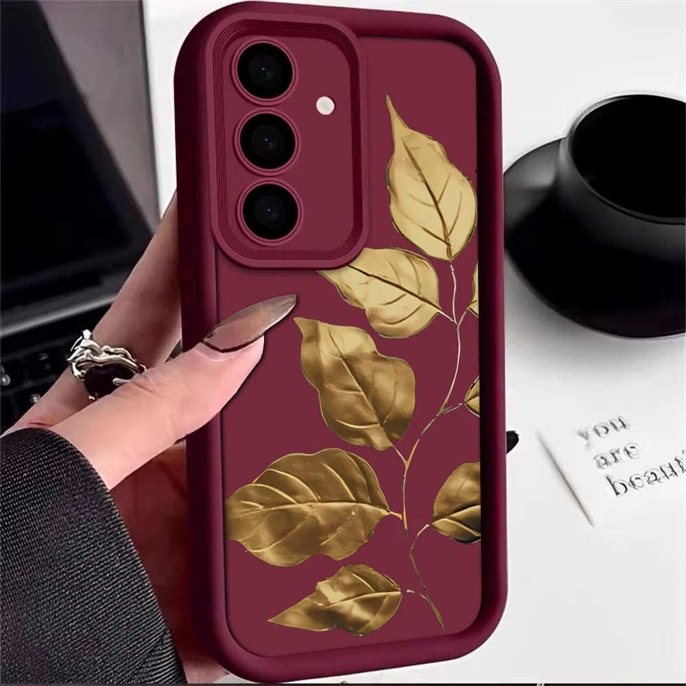 Leaf Pattern Silicone Case for Samsung Galaxy Models