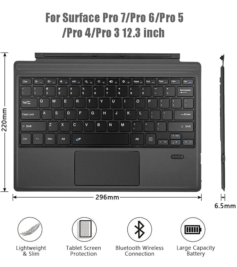 Kabellose Bluetooth Tastatur für Surface Pro & Go