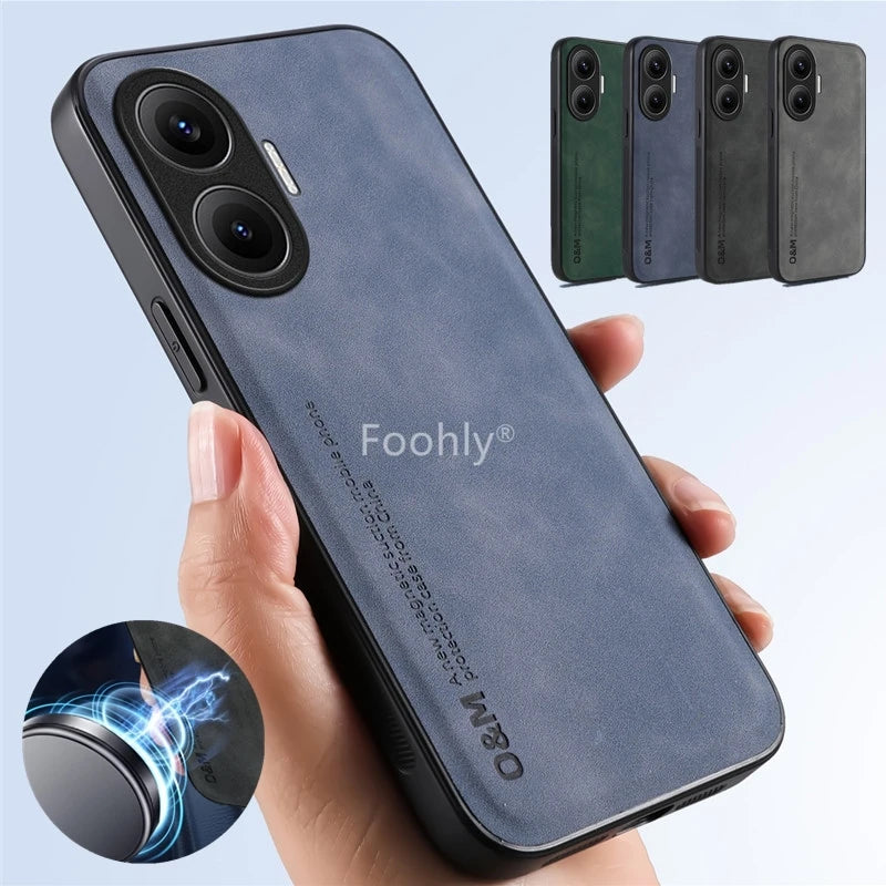 Nubuk Lederhülle für Xiaomi Poco F7