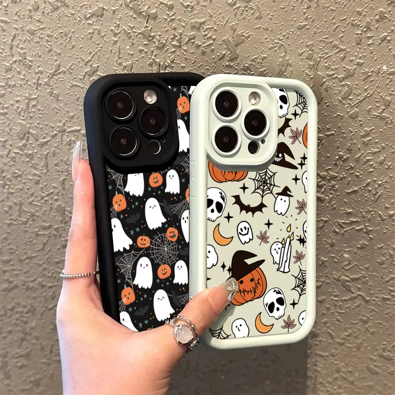 Silikon Hülle Halloween Kürbis Geist für iPhone
