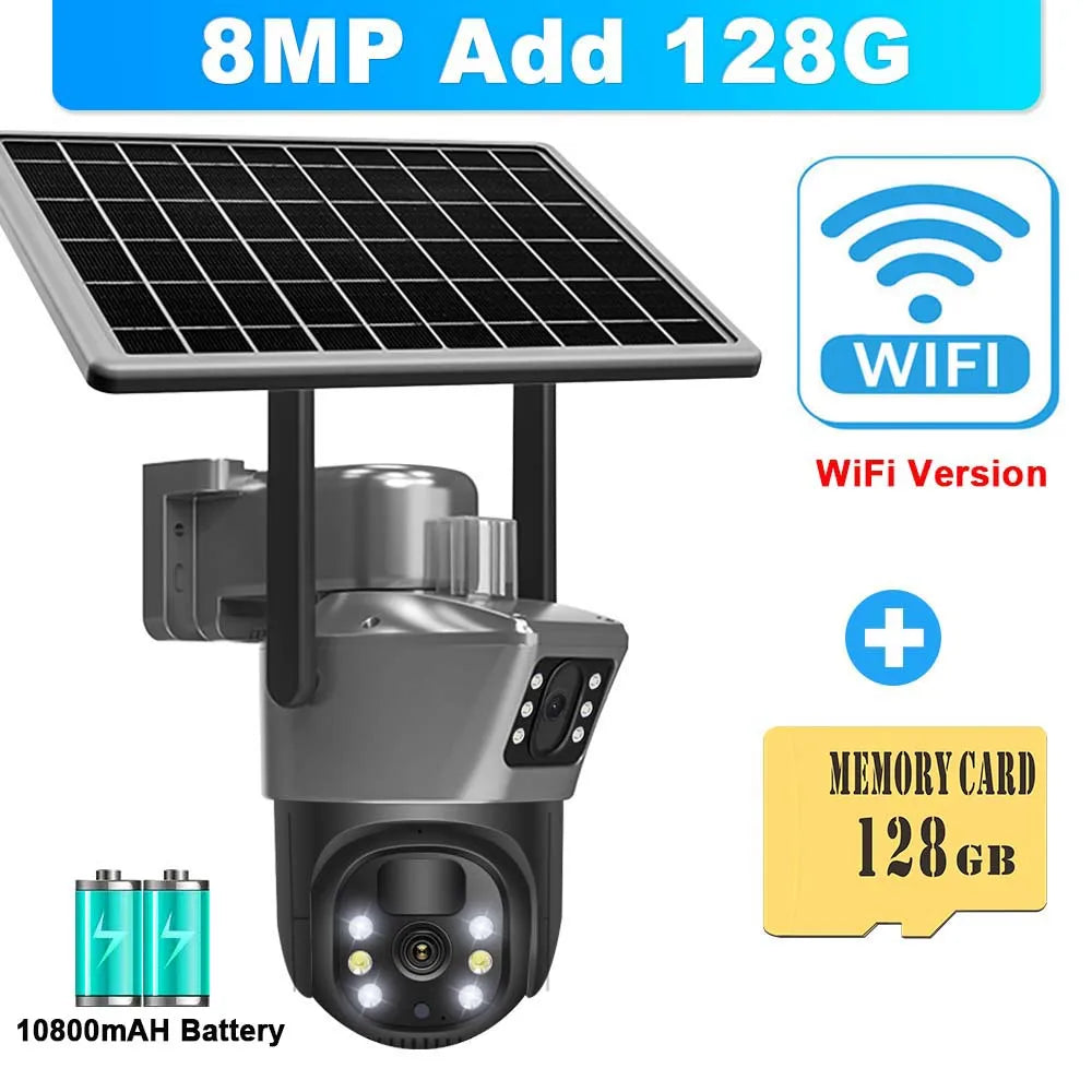 4K 8MP WiFi Solar Camera with PTZ and Dual Lens