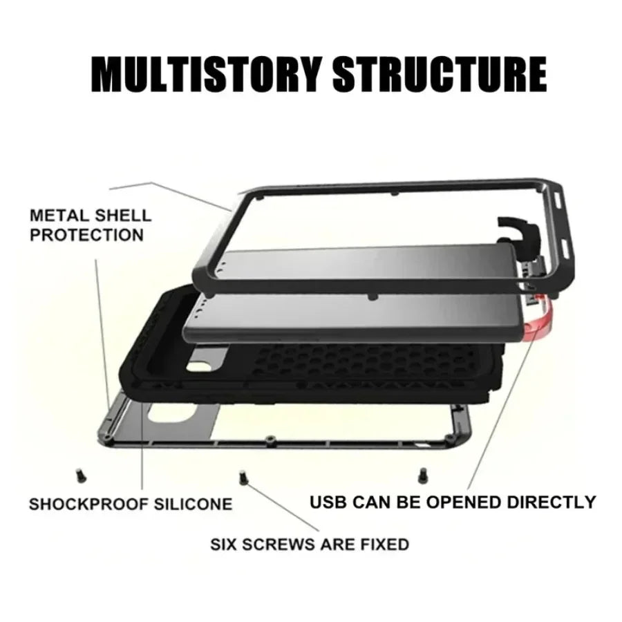 Luxus Metall Schutzhülle für Galaxy S25-S10 Note