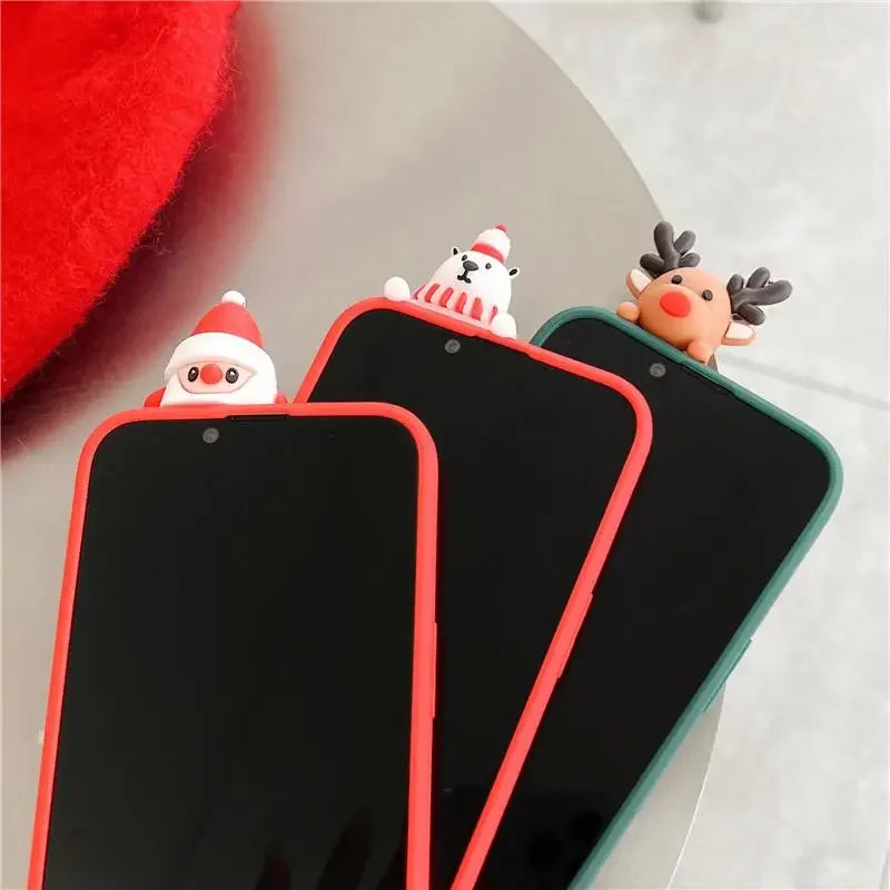 3D Weihnachts-Rentier TPU Hülle für iPhone 16 Pro Max
