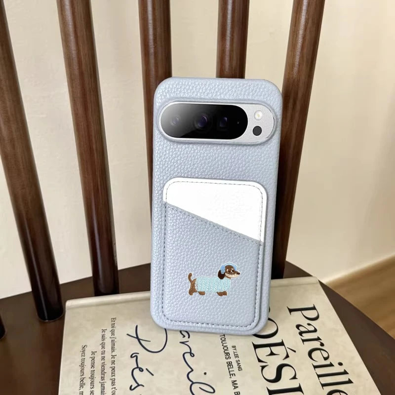 Leder Wallet Hülle mit Kartenfach für Google Pixel 10