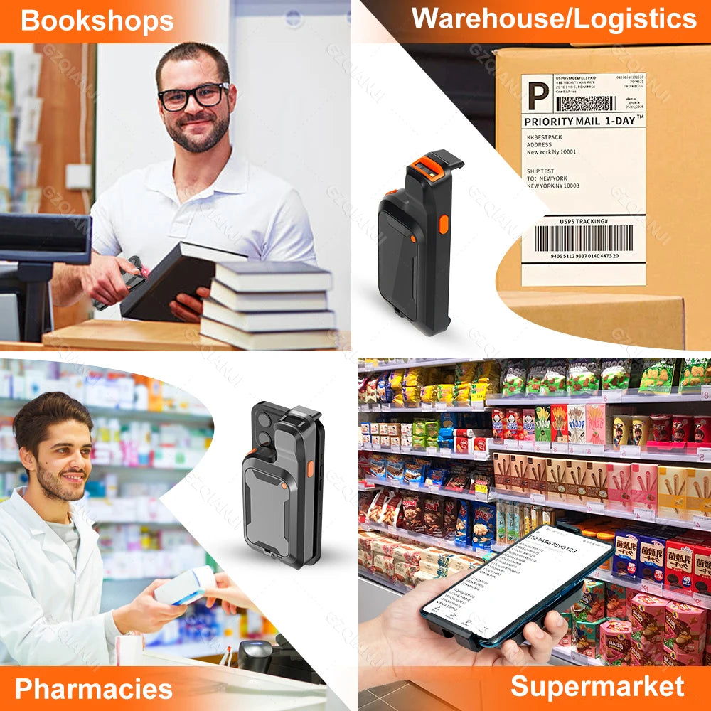 Drahtloser Mini Bluetooth 2D QR PDF417 Scanner