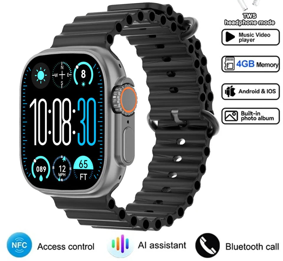 Smartwatch 2025 mit GPS NFC Bluetooth HD-Anrufen