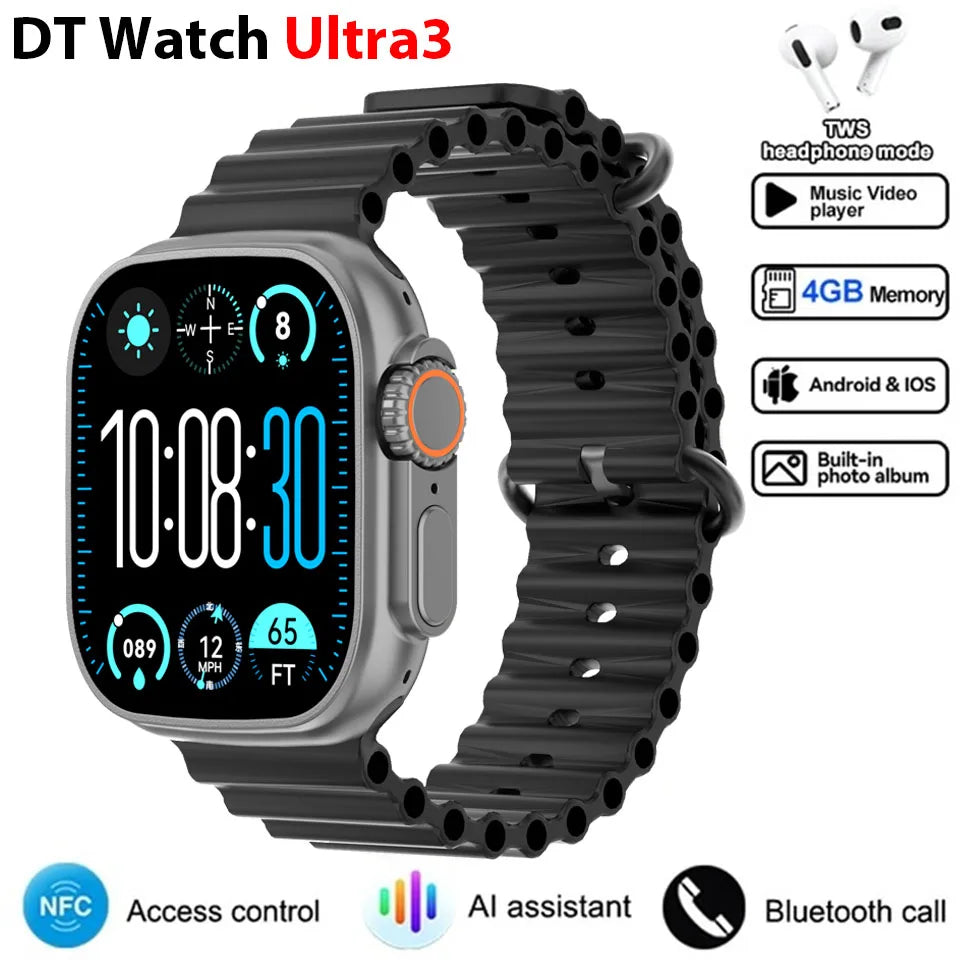 Intelligente Smartwatch 2025 mit NFC & Google Maps
