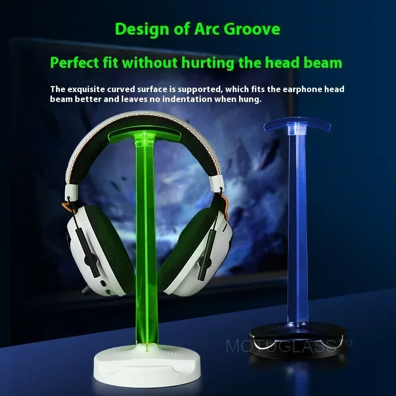 Abnehmbarer LED Kopfhörerhalter mit Licht & Organizer