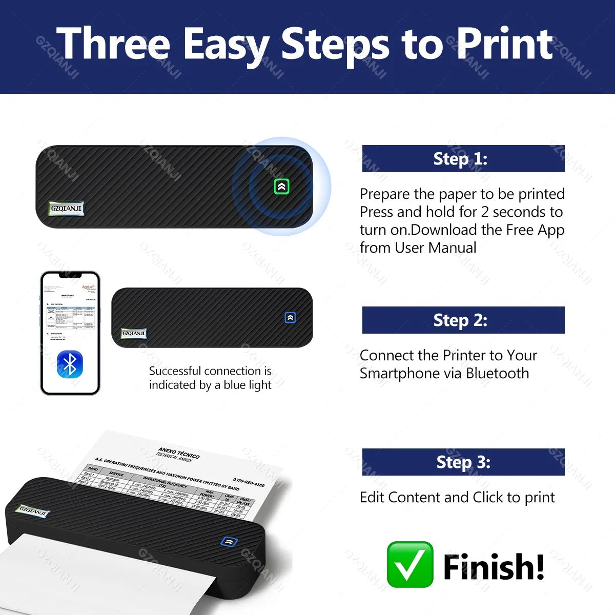 Bluetooth A4 Thermodrucker Pocket Photo Drucker