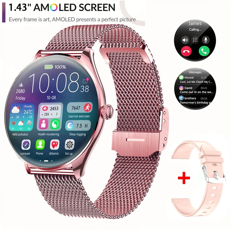 Ultra dünne Smartwatch 1,43" AMOLED HD Display