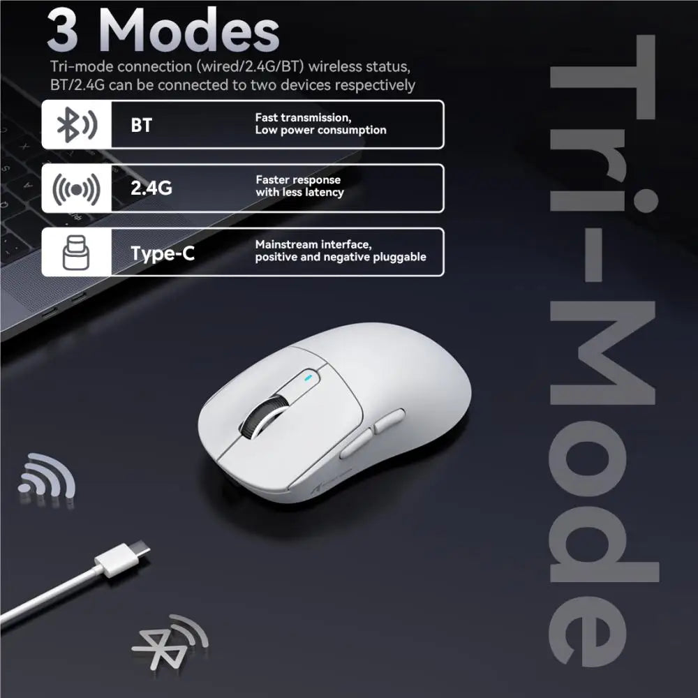 Tri-Mode Gaming-Maus 26K DPI mit PAW3395 Sensor