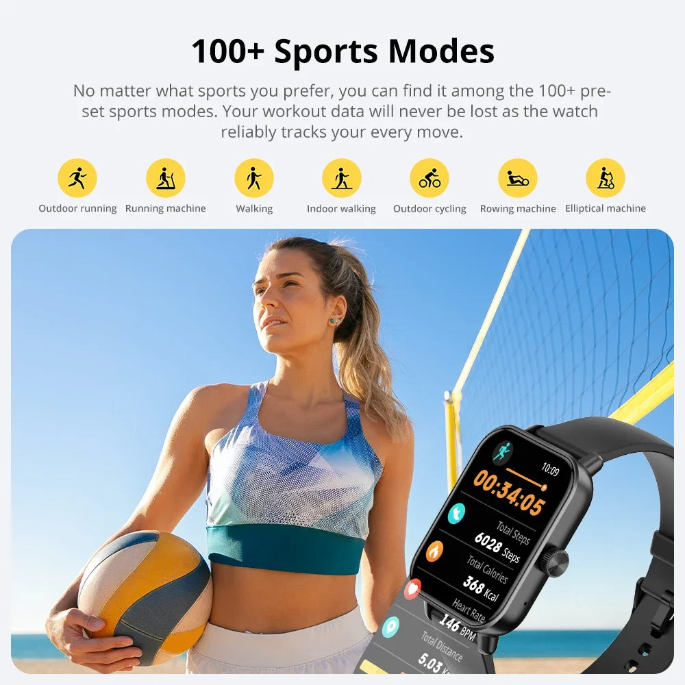 Smartwatch 1,9 Zoll mit Anruf & Fitness Tracking